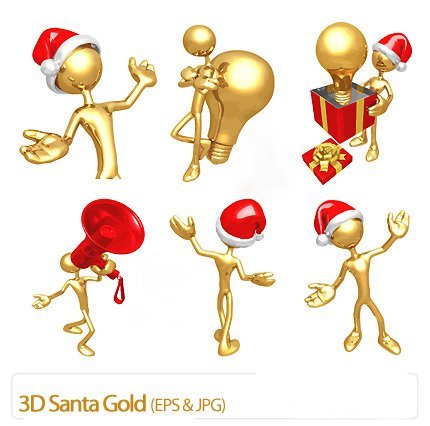 3D Santa Gold