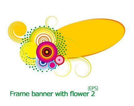 Frame Banner With Flower 02