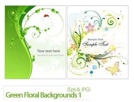 Green Floral Backgrounds 01