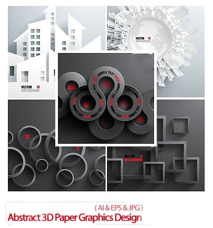 Abstract 3D Paper Graphics Design