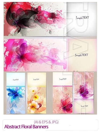 Abstract Floral Banners