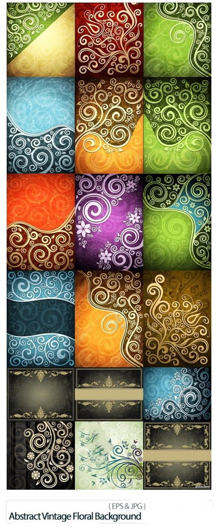Abstract Vintage Floral Vector Background