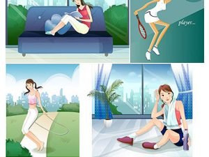 Sport Girls Vector