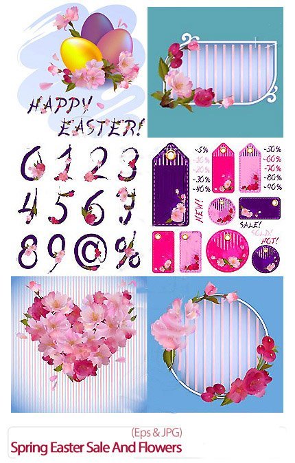 Vector Stock Spring Easter Sale And Flowers