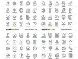 Square Line Icons