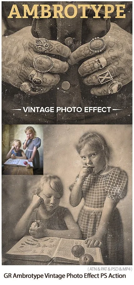 Ambrotype Vintage Photo Effect Photoshop Action