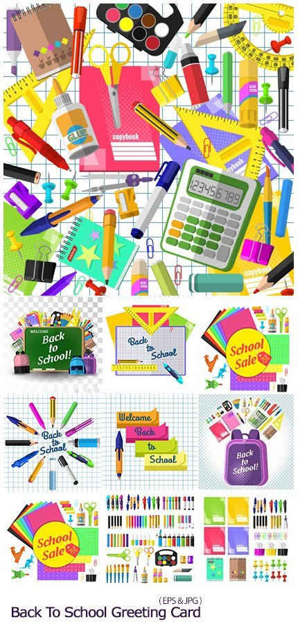 Back To School Vector Greeting Card
