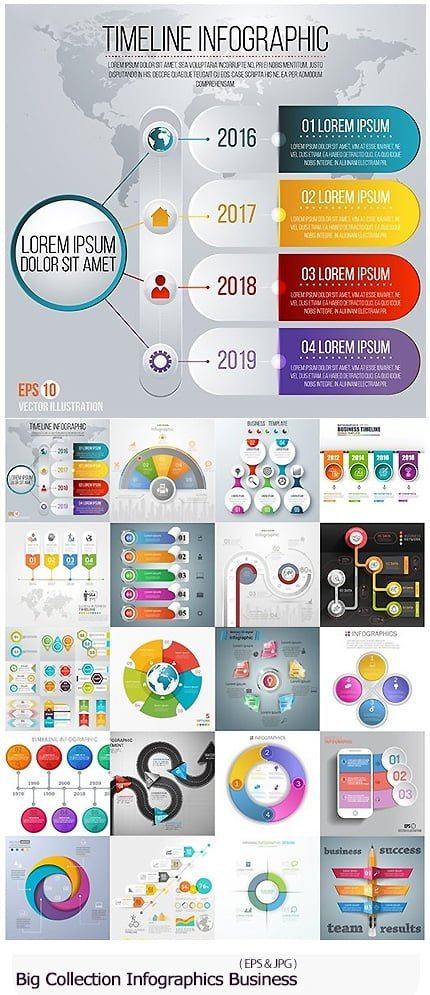 Big Collection Modern Infographics Business Elements 6