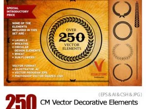 CM Over 250 Vector Decorative Elements