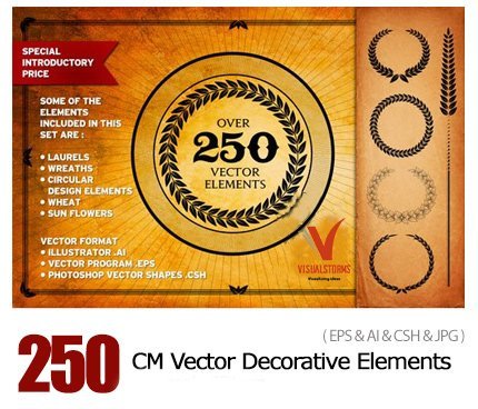 CM Over 250 Vector Decorative Elements