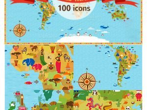 CM World Map With More Than 100 Icons