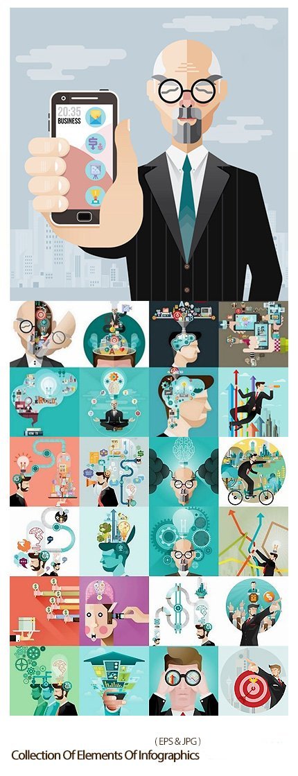 Collection Of Elements Of Infographics People Vector Image