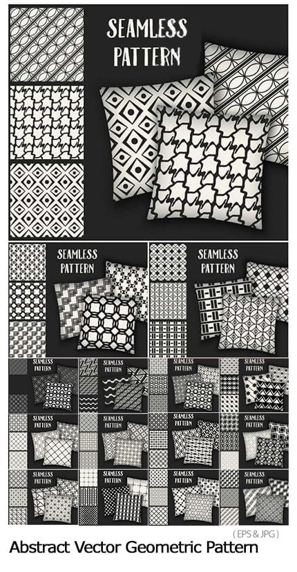 Creative Abstract Concept Vector Monochrome Geometric Pattern