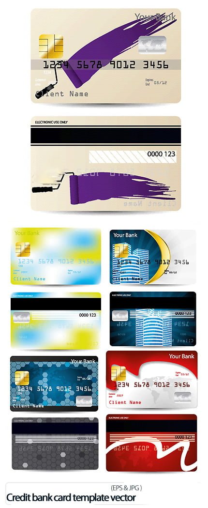 Credit Bank Card Template Vector