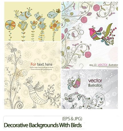Decorative Backgrounds With Birds