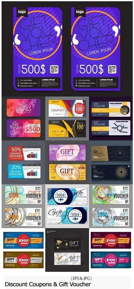 Discount Coupons And Gift Vouchers Templates