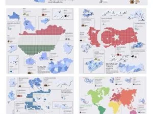 Dot Infographics Countries Flag And Map