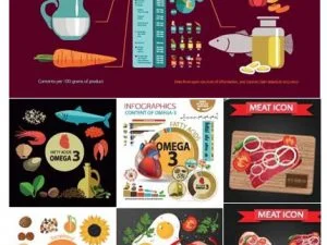 Food And Vitamins Vector