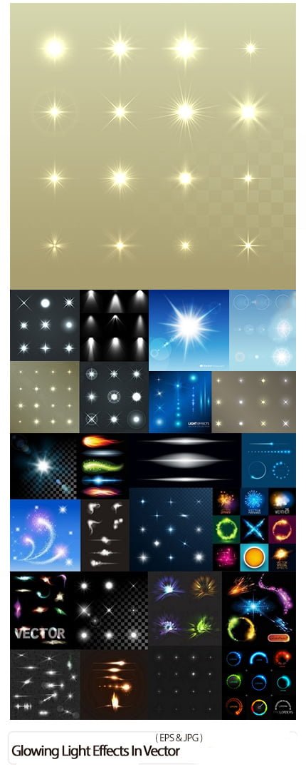 Glowing Light Effects In Vector From Stock