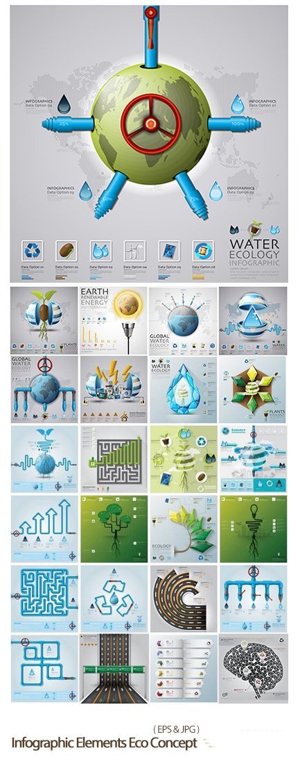 Infographic Elements Eco Concept In Vector