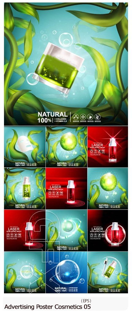 Advertising Poster Concept Cosmetics Vector 05