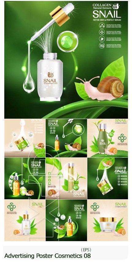 Advertising Poster Concept Cosmetics Vector 08