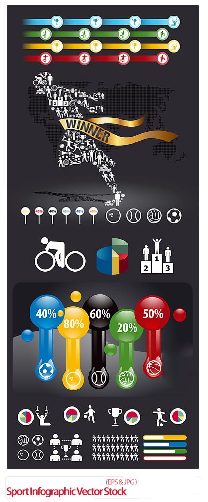 Sport Infographic Vector Stock