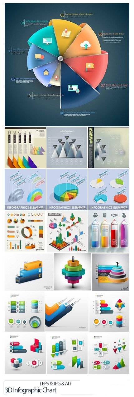 Stock Vectors 3D Infographic Chart