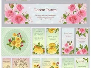 Vector Backgrounds With Roses For Invitations