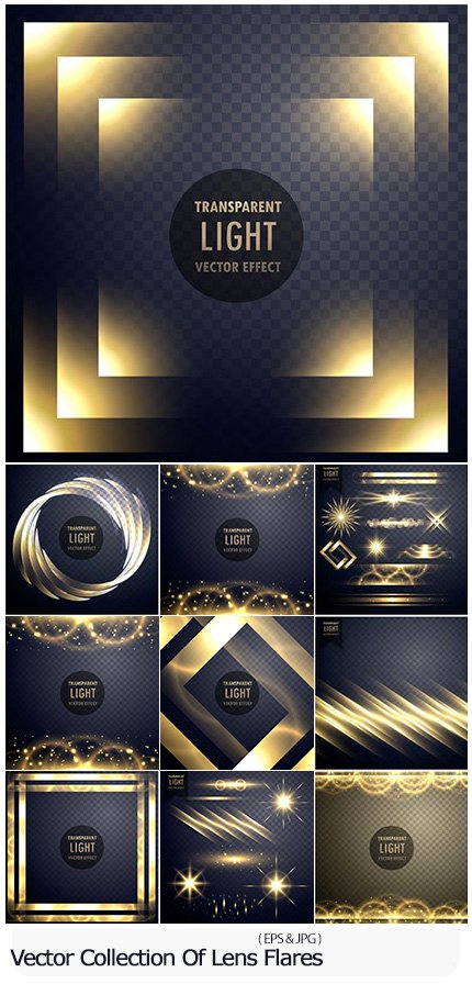 Vector Collection Of Transparent Lens Flares