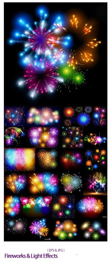 Vector Fireworks And Light Effects From Stock