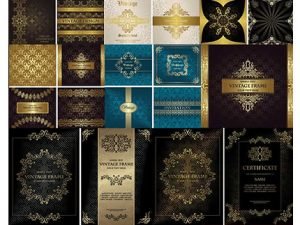 Vector Set Of Elegant Vintage Background