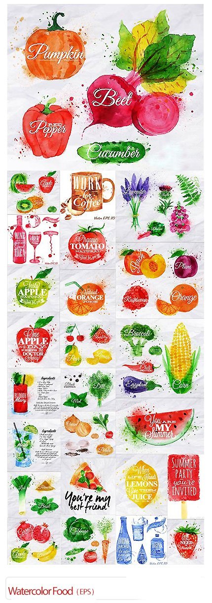 Watercolor Food