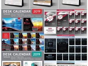 2019 Desk Vector Calendar Design Template
