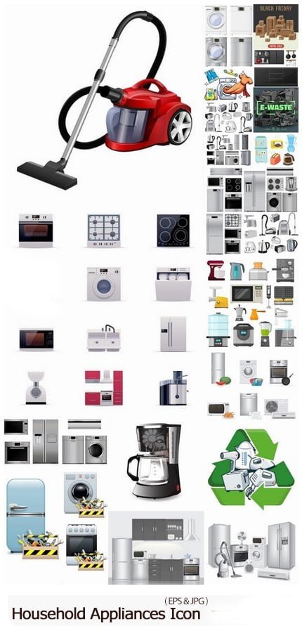 Collection Of Household Appliances Icon Logo