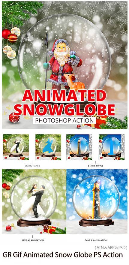 Animated Snow Globe Photoshop Action