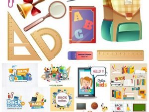 Back To School Vector Background Of School Elements