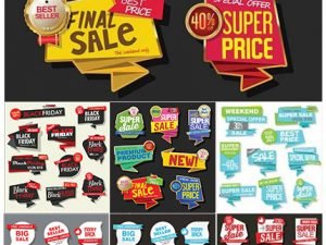 Collection Of Sale Discount And Promotion Banners And Labels
