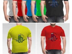 Fat Man T-Shirt Mockups psd