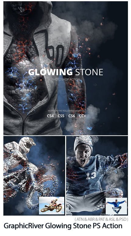Glowing Stone Photoshop Action