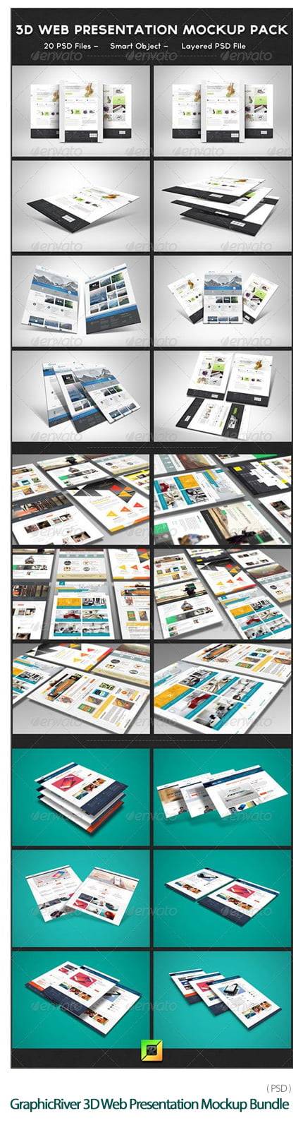 GraphicRiver 3D Web Presentation Mockup Bundle psd