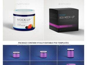 Graphicriver Jar And Package Box MockUp psd