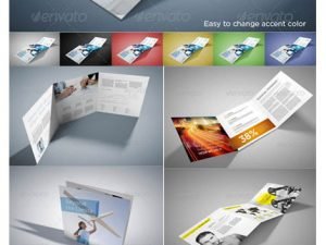 GraphicRiver Square Tri-Fold Brochure Mockups psd