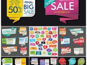 Modern Sale Banners And Labels Vector Collection