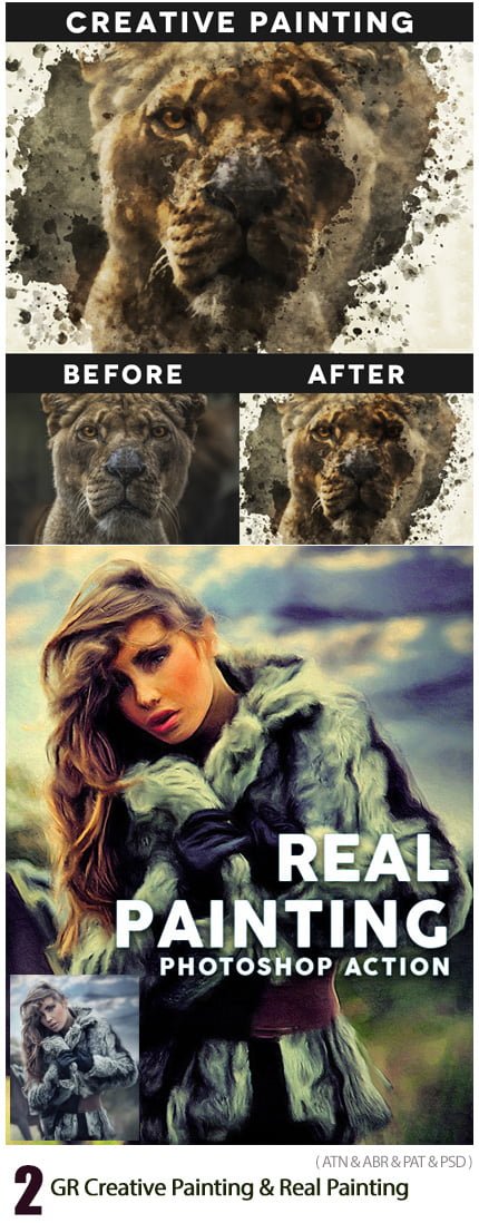 painting and real painting photoshop action