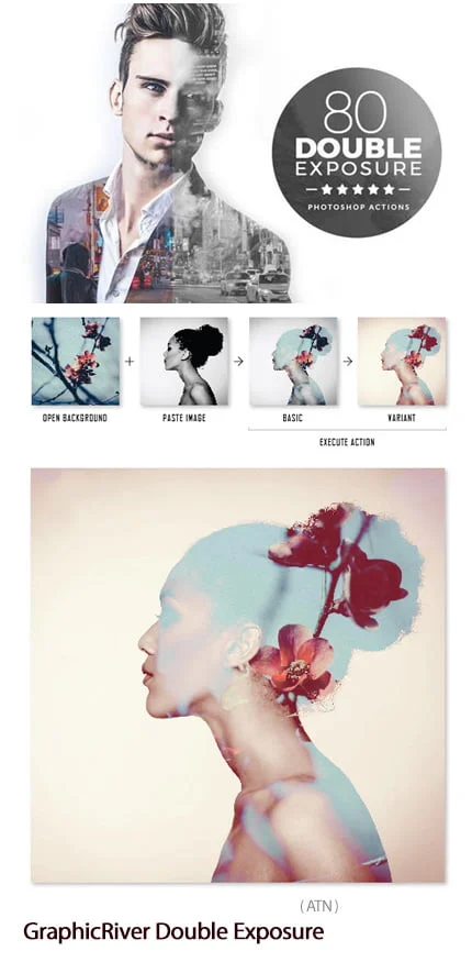 photoshop actions pack double exposure
