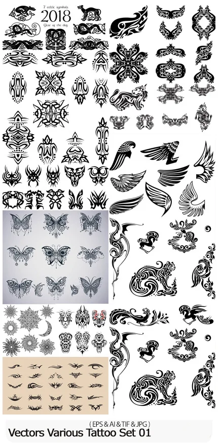 Vectors Various Tattoo Set 01