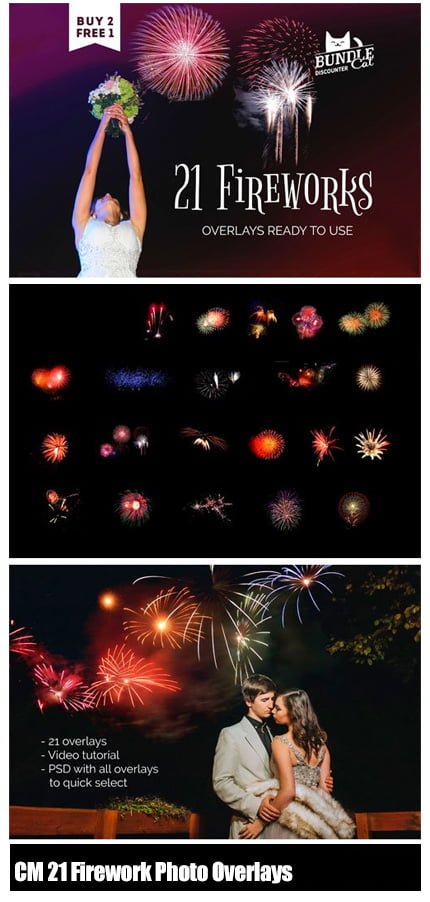CM 21 Firework Photo Overlays