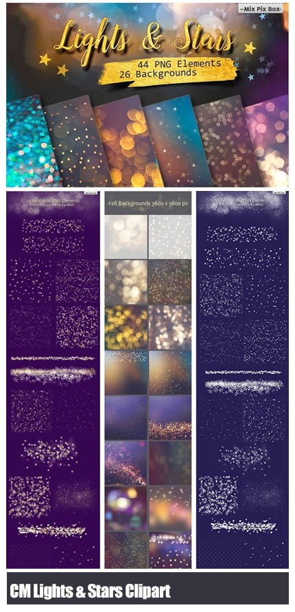 CM Lights And Stars Clipart Backgrounds