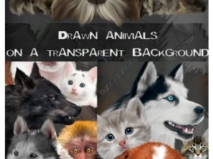 Drawn Animals On A Transparent Background